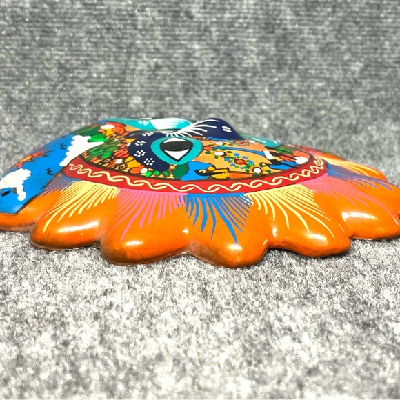 Vintage Terracota Mexican Folk Art Sun & Moon - Picture 3 of 4